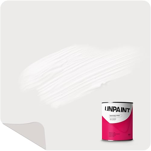 UNPAINT, Removable paint, Peelable, Biodegradable, White, Matte, Ultra Low VOC, Interior Paint, Gallon, Quart, White Milk Mist