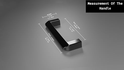 Image of Atlantic Triangle Pull Handle Stainless Steel Black Coating for Kitchen and All Types Wooden Furniture Doors, Total Length: 4 inches, Hole to Hole - 96 MM,Pack of 4 PCS