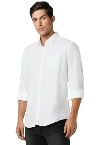 Image of Peter England Men's Solid Slim Fit Shirt