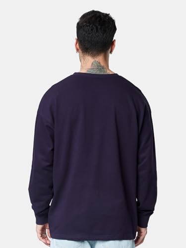 Image of The Souled Store Solids: Men and Boys Cotton Oversized Fit Full Sleeve T-Shirts