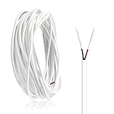 ZoZoMaiy 10M 2 Core Electrical Wire, 22AWG White Flexible PVC Electric Cable, Diameter 3.5mm, Twin Cable, for Low Power Household Appliances