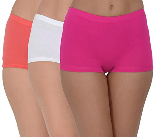 Image of EVA & JOY Women's Cotton Solid Mid-Rise Boyshort Panty