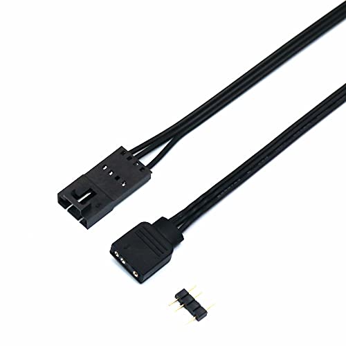 Angitu for Corsair Fan RGB ARGB Adapter Cable HD LL120 140 QL 3Pin 4Pin Fan to 5V 3Pin RGB LED Cable 50cm (4p M to rgb)