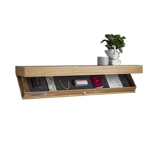 Genérico Compartimentos Secretos Estante con Compartimento, Moderno y Minimalista, for Montar en la Pared, Estante de Almacenamiento, Flotante Oculto(Wood Color)