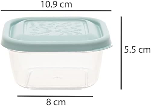 idea-station plastic food containers, 12 pieces, 300 ml, pastel, with cover, lids, stackable, pots, box, boxes, freezer, storage, small, mini, baby, snack, meal prep