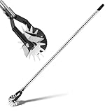 Weciau Rasenkantenschneider mit Stiel, Kantenschneider Rasen mit Einstellbarer Edelstahlgriff, Rasenkantenschneider Manuell mit Rolle, 4-Teiliger Edelstahlgrif, (100-170cm)