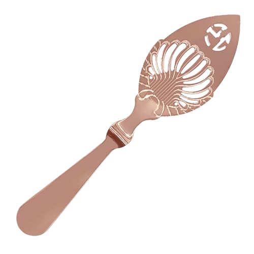 Ausente Cuchara - Cucharón De Madera De Hierro, Colador De Cubo De Azúcar | Pión De Ranuras De Acero Inoxidable Premium 304 Con Diseño De Mango Hueco, Acabado Espejo Y Estilo
