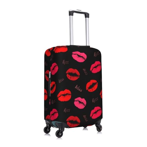 Red Lips Kiss Travel Luggage Cover Suitcase Protector Bag,Double-Sided Printed Fits 18-32 Inch Luggage,Baggage Covers For Kid And Adult,Large3