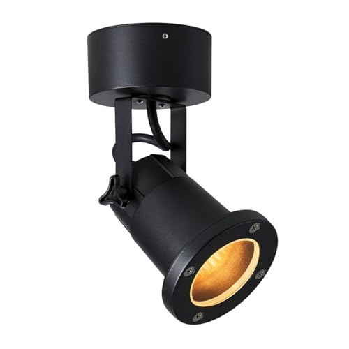 Outdoor Wand-/Deckenleuchte NAUTILUS 25, QPAR51, IP54 IK02, GU10 max. 11W, dreh- und schwenkbar, Schwarz matt