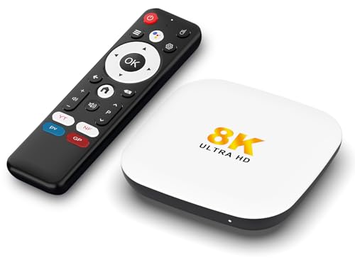 LEFFOT M2 Plus Android 14 TV Box 2025, 4GB RAM + 32GB ROM, 4K Ultra HD Smart TV-Box, IP-TV Box con Decodificación 8K, Control de Voz, WiFi 6, BT 5.4, 100M Ethernet, HDR10, RK3528 Quad-Core A53