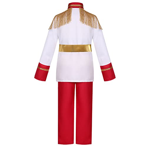 Dormstop Boys Prince Charming Costume Kids Royal Prince Dress Up For Cosplay Fairytale Ball Halloween Birthday Party Outfit (White, 7-8 Years) #TOP2