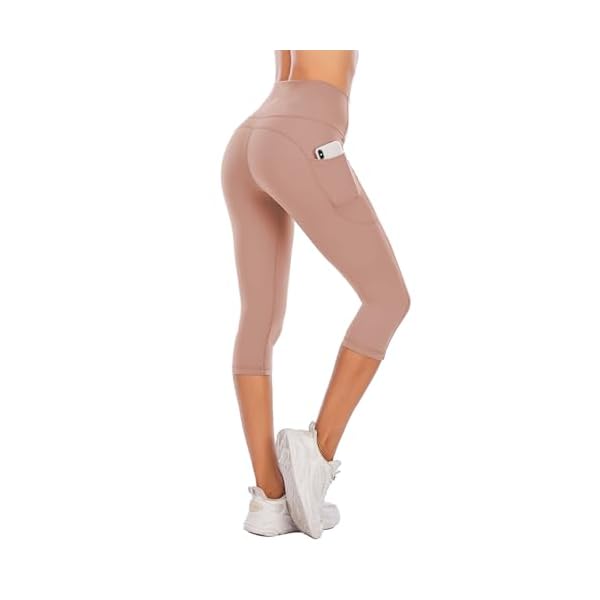 Steppe Naked Feeling High Waisted Yoga Pants Women’s Workout Capris Leggings with Pockets
