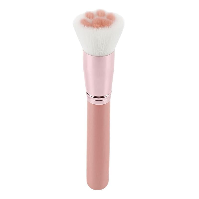 Cat Paw Makeup Brush – Soft Fiber Foundation Brush, Multi-Functional Beauty Tool, Portable, Wooden Handle, 6.30"x1.57"x0.79" (Red)
