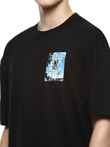 Image of hummel Wrap Men's Oversize Fit, Drop Shoulder Crew Neck Graphic Print Casual T-Shirt