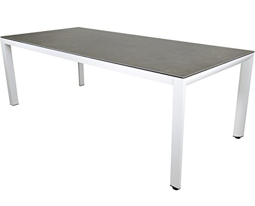 lifestyle4living Gartentisch aus Aluminium (Alu) in hellgrau mit