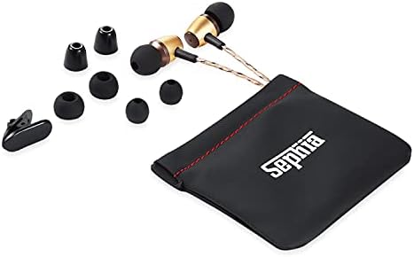 sephia Wired In-Ear Headphones Earphones with Noise Isolating Ear Buds Tangle-Free Cable 3.5mm Jack Deep Bass