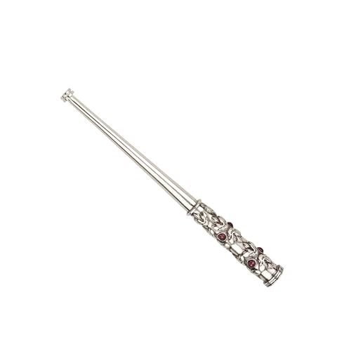 Silver Cigarette Holder with Garnet Stones image