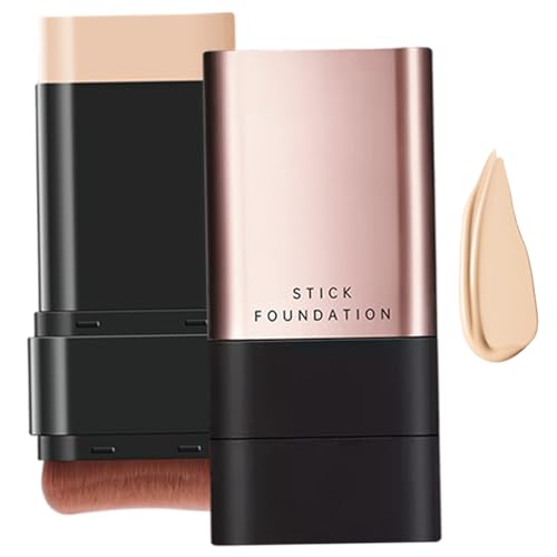 Base de maquillaje coreana en barra con brocha corrector hidratante resistente al agua de larga duración accesorio de maquillaje para uso diario color natural.