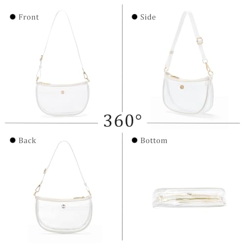 Image of Shoulder Bag for Women Handbags with Adjustable Strap Underarm Purse Mini Clutch Purses Trendy Crescent Bags 1L