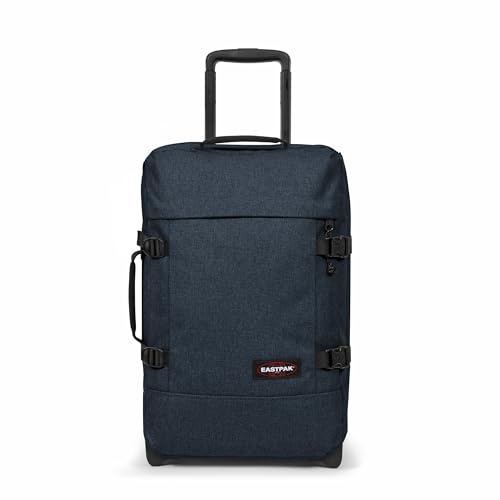 Image of EASTPAK Tranverz S - 42L Small Soft Sided Cabin Sized Luggage, Dual Compartments, TSA Lock, Compression Straps & Smooth Inline Wheels, Triple Denim