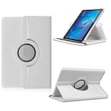 Schutzhülle passend für CSL Panther Tab 10 Tablet Alle 10-10,1-11 Zoll Geräten Hülle Tasche mit Standfunktion 360 Grad Tablethülle Schutz Cover 360° drehbar Weiss