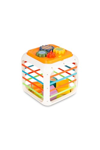 TOYZ – Cube d’Activités pour Tout-Petits – Jouet Montessori de Tri et de Motricité dès 18 Mois – Cube Éducatif d’Apprentissage – pour Bébés et Tout-Petits – Bloc d’Activités Multifonctionnel