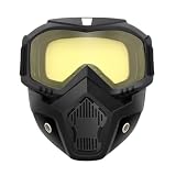 ideamall サバゲー マスク フェイスガード ゴーグル タクティカルゴーグル 防護 防水 眼鏡対応 (イエロー)