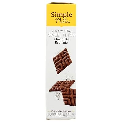 Simple Mills Chocolate Brownie Seed & Nut Flour Sweet Thins, Paleo Friendly & Delicious Sweet Thin Cookies, Good for Snacks, Nutrient Dense, 4.25 oz, Pack of 1