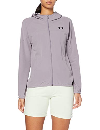 Under Armour Full Zip Woven Hoodie, Slate Purple (585)/Black, Medium