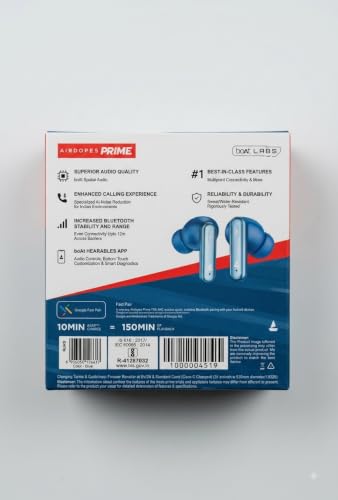 Image of Boat Airdopes Prime 700 ANC TWS Earbuds, 50Hr Playtime, Blue | 48dB Hybrid ANC, Spatial Audio, Selfie Control, Change Voice Feature, True Wireless