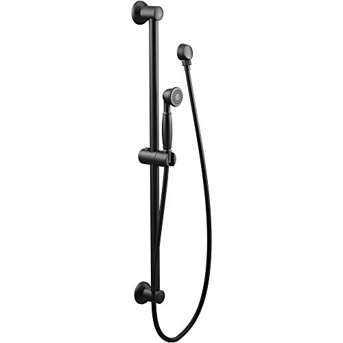 Moen 3869EPWR Regadera de mano tradicional Eco-Performance con barra deslizante de 30 pulgadas y manguera metálica de 69 pulgadas, acabado hierro forjado