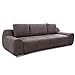 Produktbild Cavadore Big Sofa Benderes / Schlafsofa mit Bettfunktion und Bettkasten / Moderne Couch mit Steppung und Ziernaht / Inkl. 3 Kissen / Chromfüße / 266 x 70 x 102 (BxHxT) / Grau