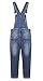 KIDSCOOL SPACE Girls Slim Washed Fashion Soft Denim Jeans Overalls,Deep Blue,12-13 Years