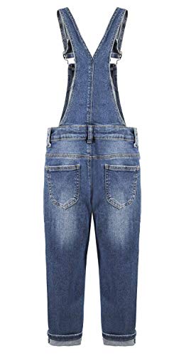 Image of KIDSCOOL Girls Denim Overalls Jeans Adjustable Straps Bib Jumpsuit Pants