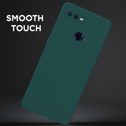 Image of Outlouders Back Cover for Oppo F9 / F9 Pro / A5 / A5S | Camera Protection | Durable Soft Matte Silicone Bumper Case (Green)