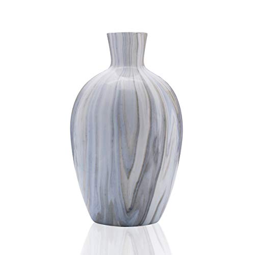 Scott Living 5252719 Oasis Marble Swirl Glass Vase, 9 inch Scott Living 5252719 Oasis Marble Swirl Glass Vase, 9 inch