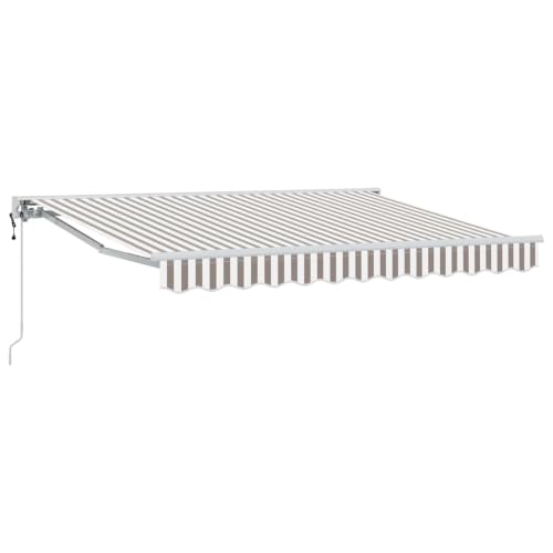 Auvent rétractable gris clair blanc 3.5x2m pour terrasse et balcon - 2