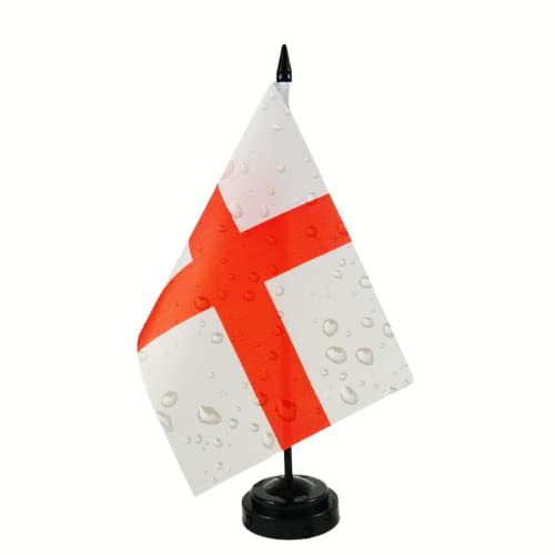 England Table Flag 8'' X 5''- England Flag Set, England Table Flag, England Desk Flag, Office Flag, Table Decoration, Black Plastic Stick And Base - Vivid Color And Fade Resistant #TOP1