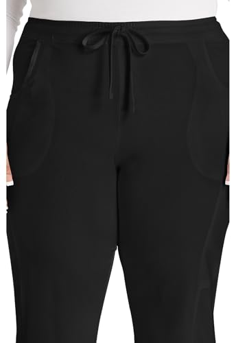 Dickies EDS Essentials Scrubs for Women, Drawstring Cargo Scrub Pants with Four-Way Stretch and Moisture Wicking Plus Size DK Black - image 2