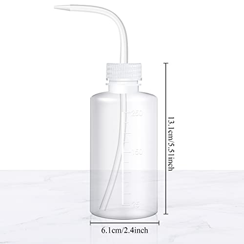 Zubebe 18 Pcs Tattoo Wash Bottle Plastic Squeeze Bottle 250 Ml Squirt Bottle Bulk Lash Water Bottle With Narrow Mouth Scale Labels Lab Wash Bottles Cleaning Water Tools thumb #2