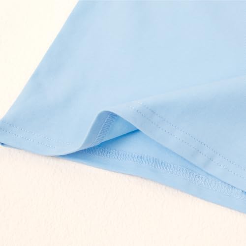 Image of Magic Park 12M-14Y Toddler Short Sleeve T-Shirt Girls Ruffle Blouse Kids Solid Color Tee Casual Tops Holiday Clothes
