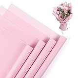 NESCCI 20 Sheet Pink Floral Bouquet Wrapping Paper - Waterproof, 22.8x22.8 inches, Perfect for Birthdays, Weddings, Anniversaries & More