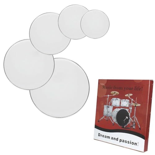 New Professional 12\" 13\" 14\" 16\" 22\" Drum Heads Drum Skins Set White - Thumbnail 3