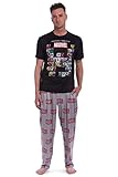 Offiziell lizenziertes Marvel Comics Spider-Man Herren süßes und stylisches kurzärmeliges Pyjama-Top und Hose