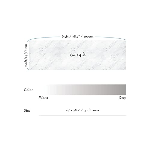 Image of Very Berry Sticker Marble Contact Paper (White, 24 inch x 78 inch, 2 Pack) | Authentic marble pattern, Thick, Waterproof, Laminate vinyl, Self adhesive, Peel and stick wrap, For countertop and wall