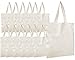 BagzDepot Canvas Tote Bags Wholesale - 12 Pack - Plain Cotton Tote Bags in Bulk, Reusable Bags for Decorating Crafts Bible Bookbag Blank Canvas Bags for Events Schools Sturdy Bags 15 X16