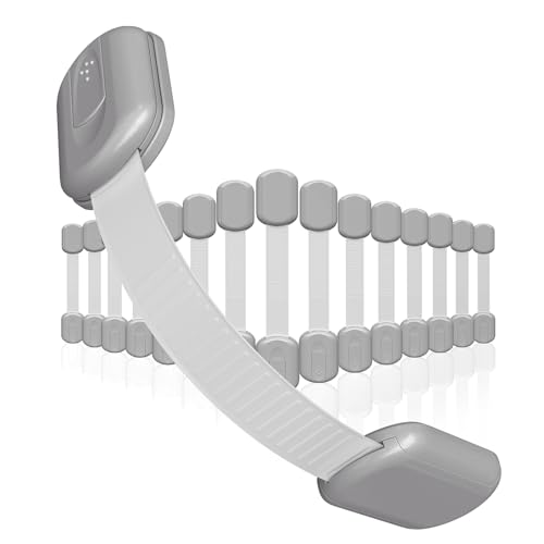 SKYLA HOMES Cabinet Strap Locks for Baby Proofing, 16 Pack, Gray