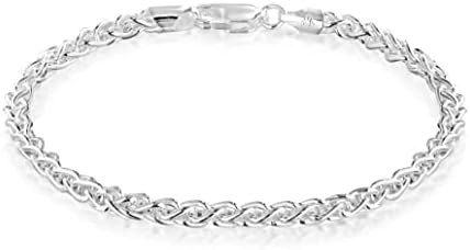 Tuscany Silver Women's Sterling Silver 3.5 mm Spiga Chain Bracelet