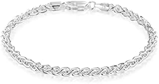 Tuscany Silver Women's Sterling Silver 3.5 mm Spiga Chain Bracelet