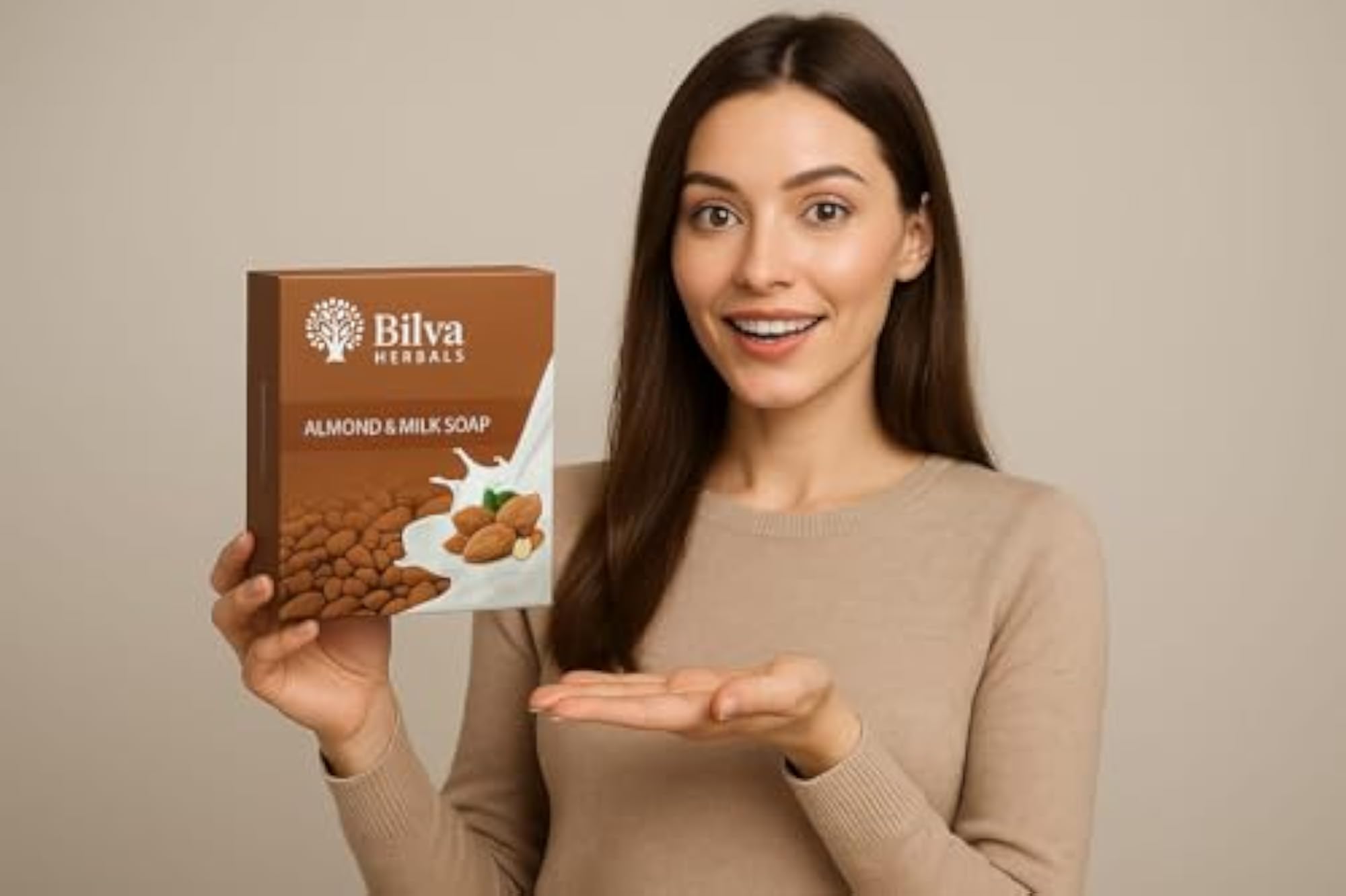 Bilva Herbals Almond & Milk Soap, Pack of 6